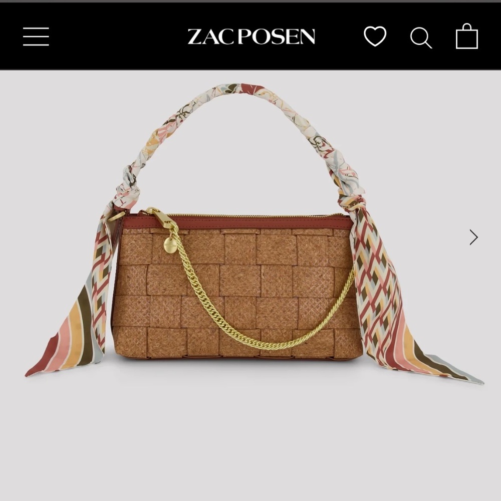 Zac Posen Zip Top Cork Crossbody with scarf